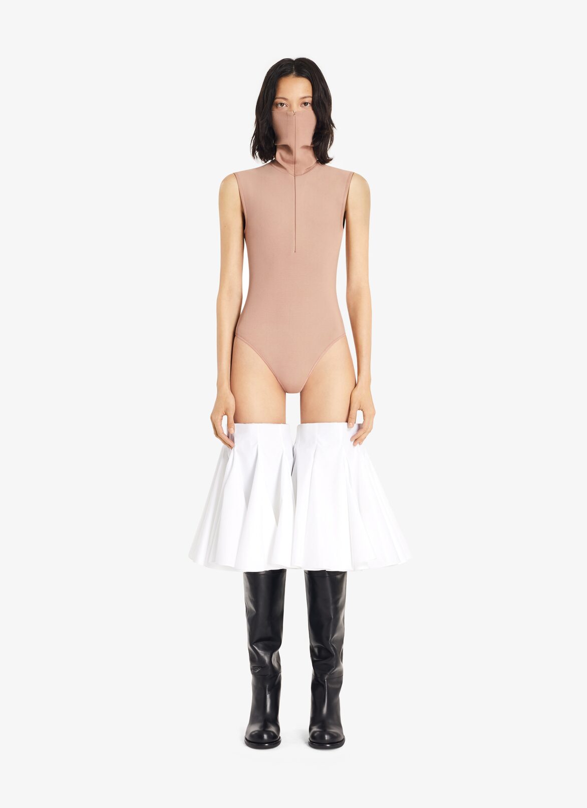 Body a collo alto Angie ALAÏA BODY A COLLO ALTO ANGIE NUDE